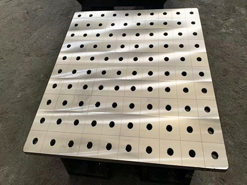 Diagonal porous nitriding welding table